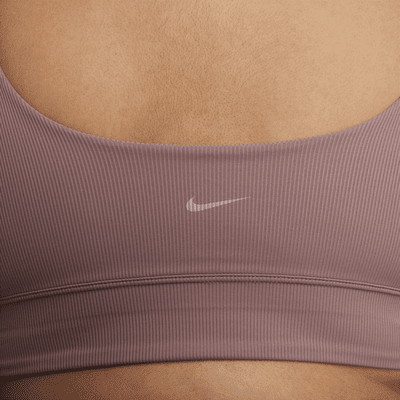 Nike Zenvy Rib Ungepolsterter Longline-Sport-BH mit leichtem Halt für Damen (große Größen)