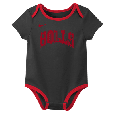 Chicago Bulls Baby Nike NBA 3-Pack Bodysuit Set