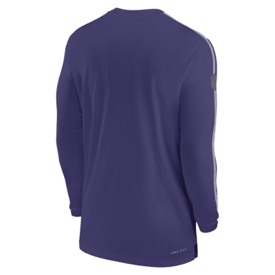 Playera de manga larga Nike Dri-FIT de la NFL para hombre Baltimore Ravens Sideline Coach