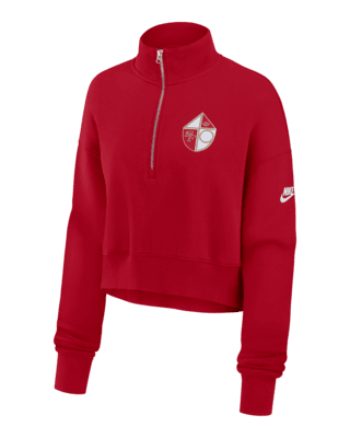 Женские  San Francisco 49ers Rewind Phoenix Nike NFL Cropped 1/4-Zip Crew