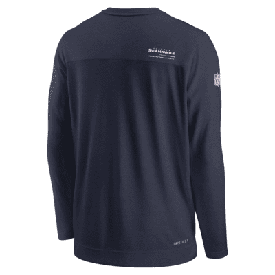 NFL Football Seattle Seahawks Mens Navy Heather Long Sleeve Shirt