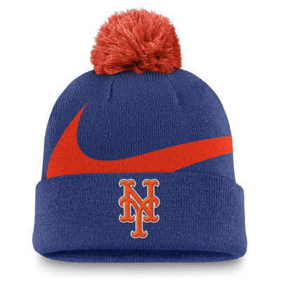 New York Mets Peak Men's Nike MLB Cuffed Pom Beanie