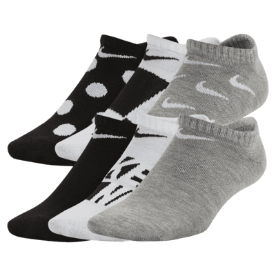 Nike Everyday Big Kids’ Lightweight Graphic No-Show Socks (6 Pairs)