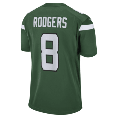 Jersey de fútbol americano Nike de la NFL Game para hombre Aaron Rodgers New York Jets