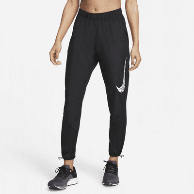 Nike Dri-FIT Swoosh Run Mesh hardloopbroek met halfhoge taille voor dames.  Nike BE