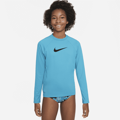 Camiseta Hydroguard de manga larga para niña talla grande Nike Swoosh