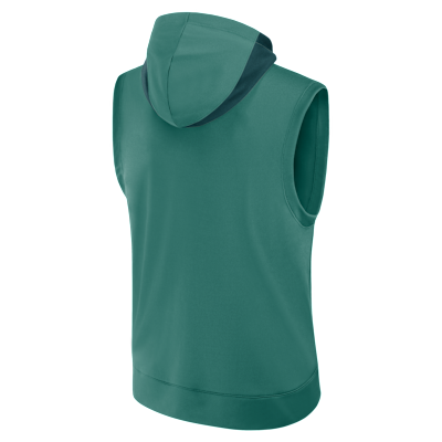 Sudadera con gorro sin cierre ni mangas Nike Dri-FIT de la MLB para hombre Boston Red Sox Authentic Collection City Connect