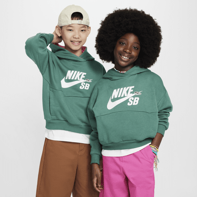 Nike SB Icon Fleece EasyOn Older Kids' Oversized Pullover Hoodie