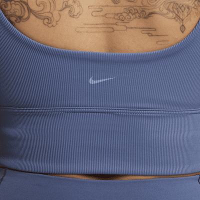 Bra deportivo de baja sujeción de talle largo sin almohadillas para mujer Nike Zenvy Rib