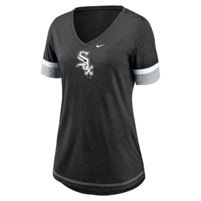 Nike Dri-Blend Mesh Logo Fashion (MLB Chicago White Sox) Women's V-Neck  T-Shirt.