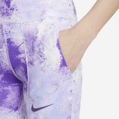 Nike One Big Kids' (Girls') Tie-Dye Printed Leggings