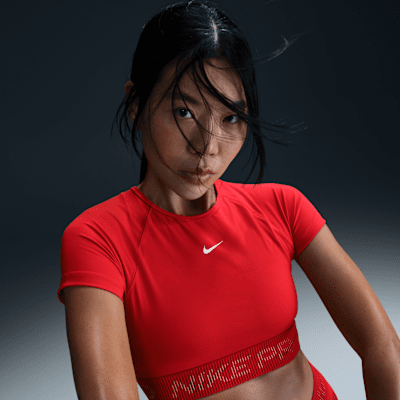 Nike Pro Crop top de màniga curta Dri-FIT amb estampat - Dona