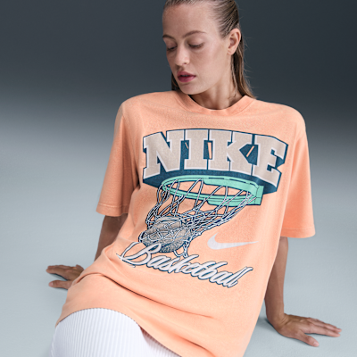 Playera de básquetbol de manga corta holgada para mujer Nike