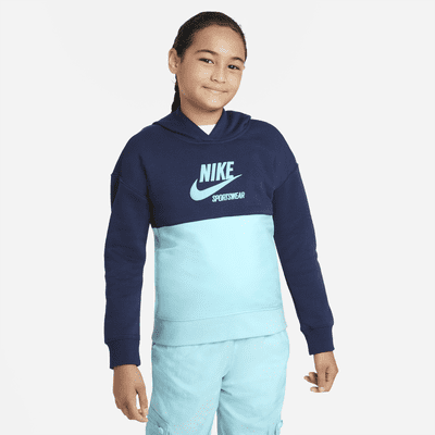 Sudadera con gorro de French Terry para niña talla grande Nike Sportswear  Heritage. Nike.com