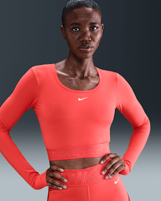 Женские  Nike Pro Dri-FIT Cropped Long-Sleeve Top