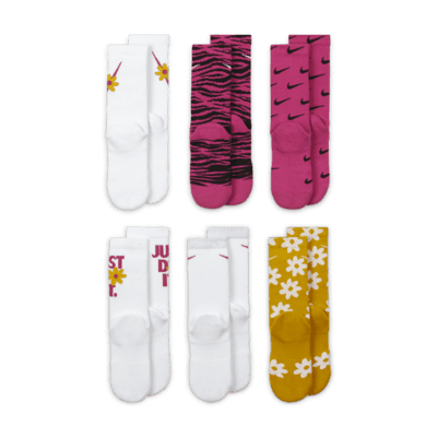 Nike Everyday Plus Cushioned Kids' Crew Socks (6 Pairs)