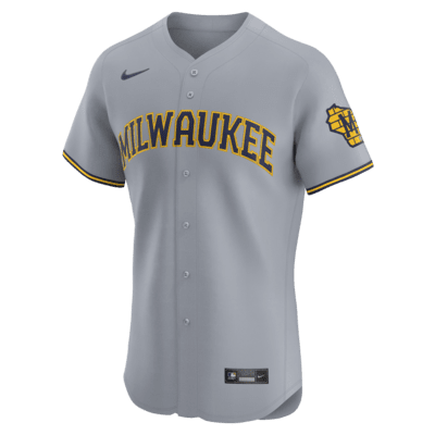 Jersey Nike Dri-FIT ADV de la MLB Elite para hombre Milwaukee Brewers