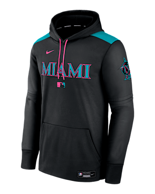 Мужское худи Miami Marlins Authentic Collection City Connect Nike Therma MLB Pullover Hoodie
