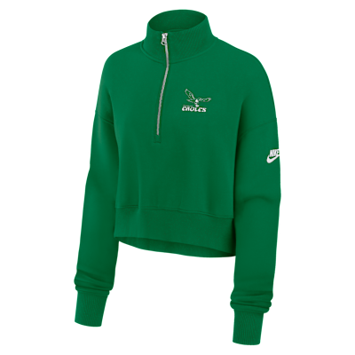 Philadelphia Eagles Phoenix Women's Nike NFL Cropped 1/4-Zip Crew