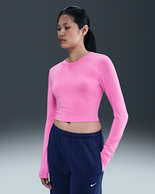 Женские  Nike Sportswear Chill Knit Slim Long-Sleeve Cropped Top