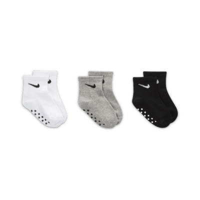 Nike Core Swoosh Toddler Gripper Socks Box Set (3 Pairs)