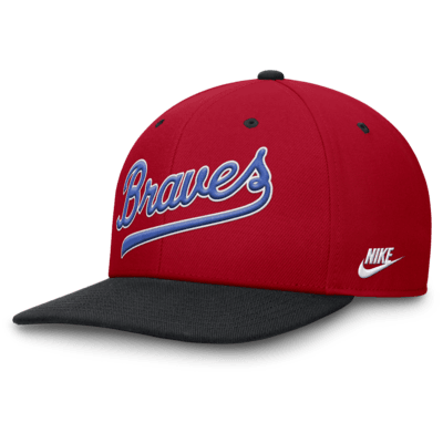 Gorra Nike Dri-FIT de la MLB ajustable para hombre Atlanta Braves Cooperstown Pro