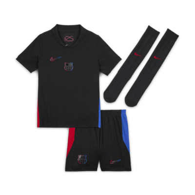 FC Barcelona 2024/25 Stadium Away dreiteiliges Nike Replika Fußballtrikot-Set (jüngere Kinder)