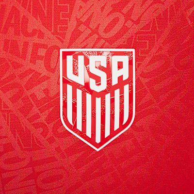 Playera de fútbol de manga corta Nike Dri-FIT para antes del partido para niños talla grande USMNT Academy Pro