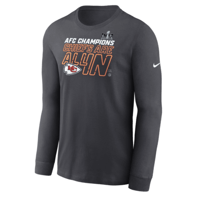 Kansas City Chiefs 2023 AFC Champions Trophy Collection Men's Nike NFL Long-Sleeve T-Shirt. Nike.com