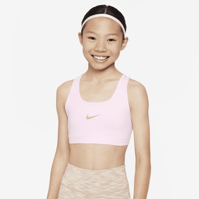 New Nike Swoosh Big Kids' (Girls') Sports Bra Extra Small, White –  PremierSports