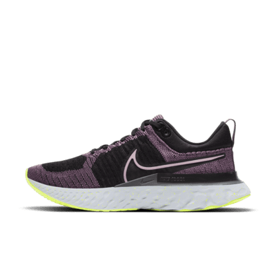 nike black purple running shoes