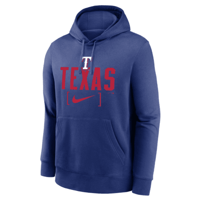 Sudadera con gorro sin cierre Nike de la MLB para hombre Texas Rangers Club Slack