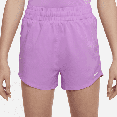Nike One Big Kids' (Girls') Dri-FIT High-Waisted Woven Training Shorts ...