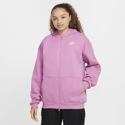 Nike Sportswear Club Fleece Big Kids' Oversized Full-Zip Hoodie