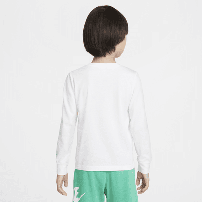 Playera de manga larga Peace de corte cuadrado para niño talla pequeña Nike