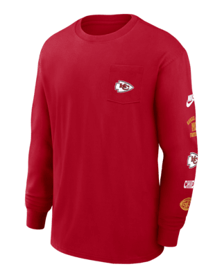 Мужская футболка Kansas City Chiefs Rewind Max90 Pocket Nike NFL Long-Sleeve