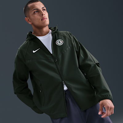 FC Chelsea Tech Windrunner Nike Fußballjacke aus Webmaterial mit durchgehendem Reißverschluss (Herren)