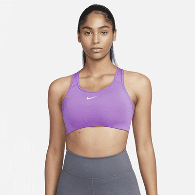 Nike Women's 1-Piece Pad Medium Impact Sports Bra (Bright Mango