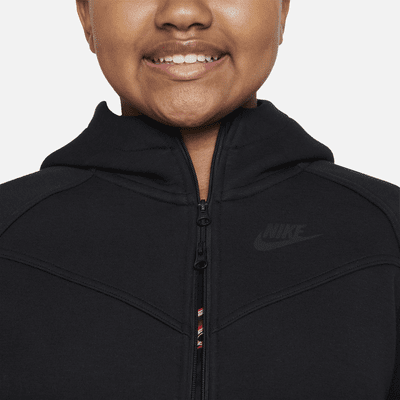 Nike Sportswear Tech Fleece Older Kids' (Girls') Full-Zip Hoodie (Extended Size)