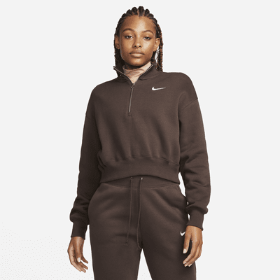 Sudadera corta de medio cierre para mujer Nike Sportswear Phoenix Fleece