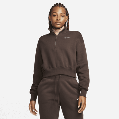 Nike Sportswear Phoenix Fleece 1/2-Zip Crop Sweatshirt.
