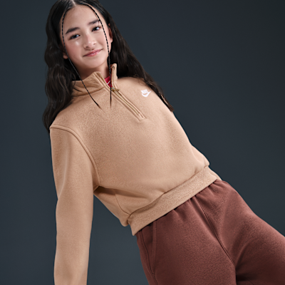 Sudadera de medio cierre para niña talla grande Nike Sportswear Club Fleece