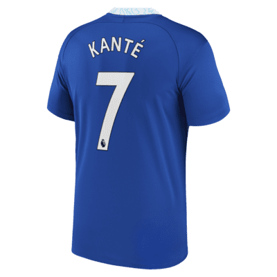 Jersey de fútbol Nike Dri-FIT para niños talla grande del Chelsea local (N'Golo Kante) 2022/23 Stadium