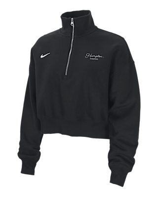 Женские  Nike College Phoenix Fleece (Hampton University) Cropped 1/4-Zip Pullover