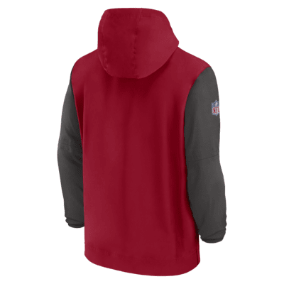 Tampa Bay Buccaneers Sideline Pre-Game Player Men's Nike NFL 1/2-Zip Hooded Jacket