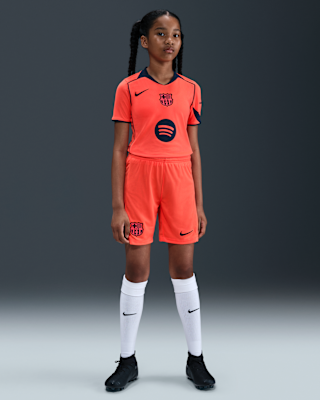 Детские шорты FC Barcelona 2025/26 Stadium Third Big Kids' Nike Dri-FIT Total 90 Soccer Replica Shorts