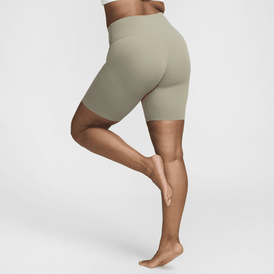 Nike Zenvy Bikeshorts met iets ondersteunende hoge taille voor dames (21 cm)