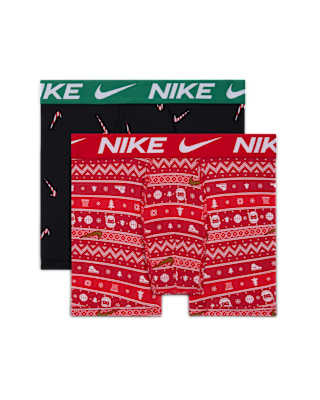 Подростковые  Nike Big Kids' Dri-FIT Holiday Boxer Briefs, (2 Pack)
