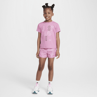 Nike Dri-FIT Femme Pop Little Kids' T-Shirt and Tempo Shorts Set