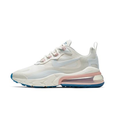 nike white pink and blue air max 270 react sneakers